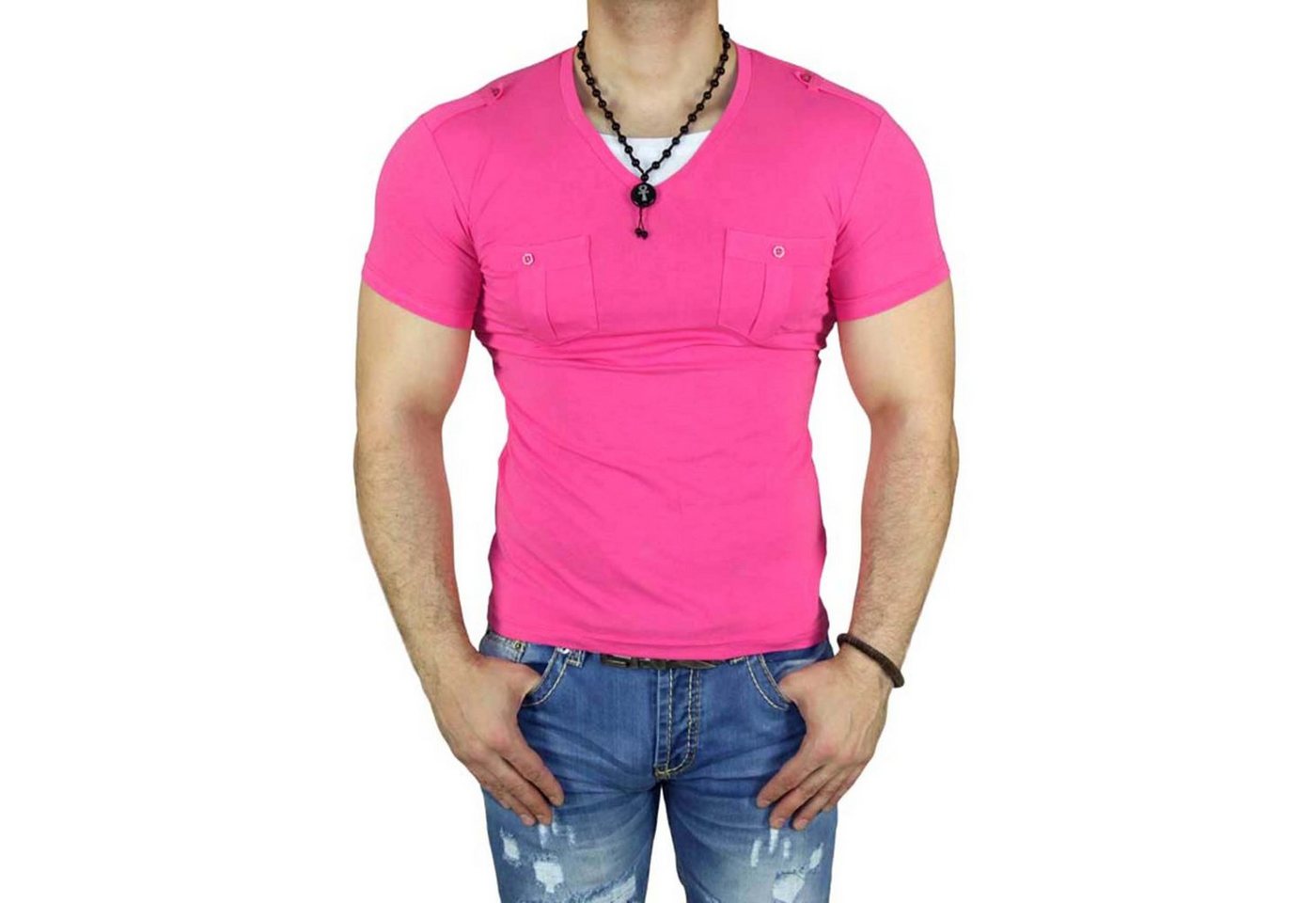 Baxboy T-Shirt Baxboy T-Shirt mit V-Neck 2-in-1-Design von Baxboy