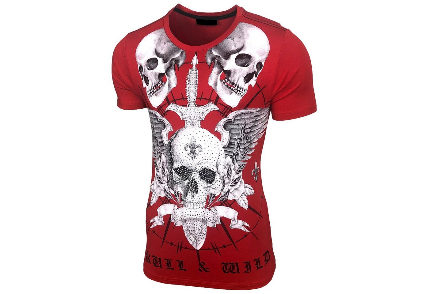 Baxboy T-Shirt Baxboy T-Shirt mit ausgefallenem Design mit Strass Steinen von Baxboy