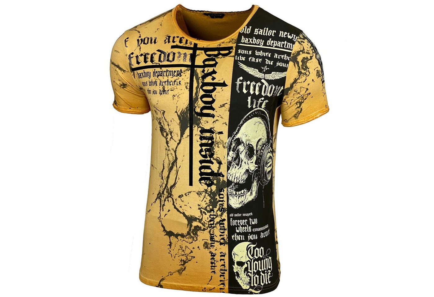 Baxboy T-Shirt Baxboy T-Shirt mit coolem Freedom Allover-Print von Baxboy