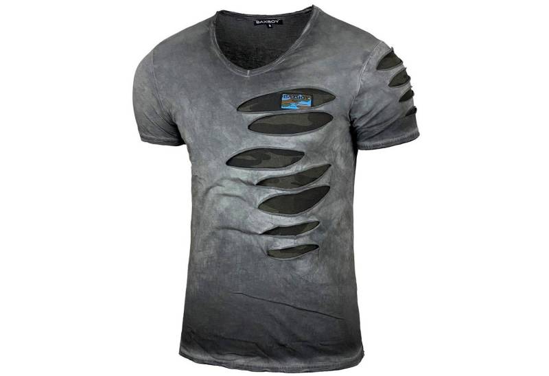 Baxboy T-Shirt Baxboy Used Look Rundhals T-Shirt 2-in-1-Design 053 von Baxboy
