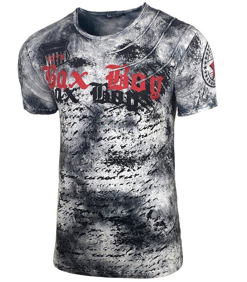 Baxboy T-Shirt Baxboy Waschung T-Shirt mit modernem Print von Baxboy