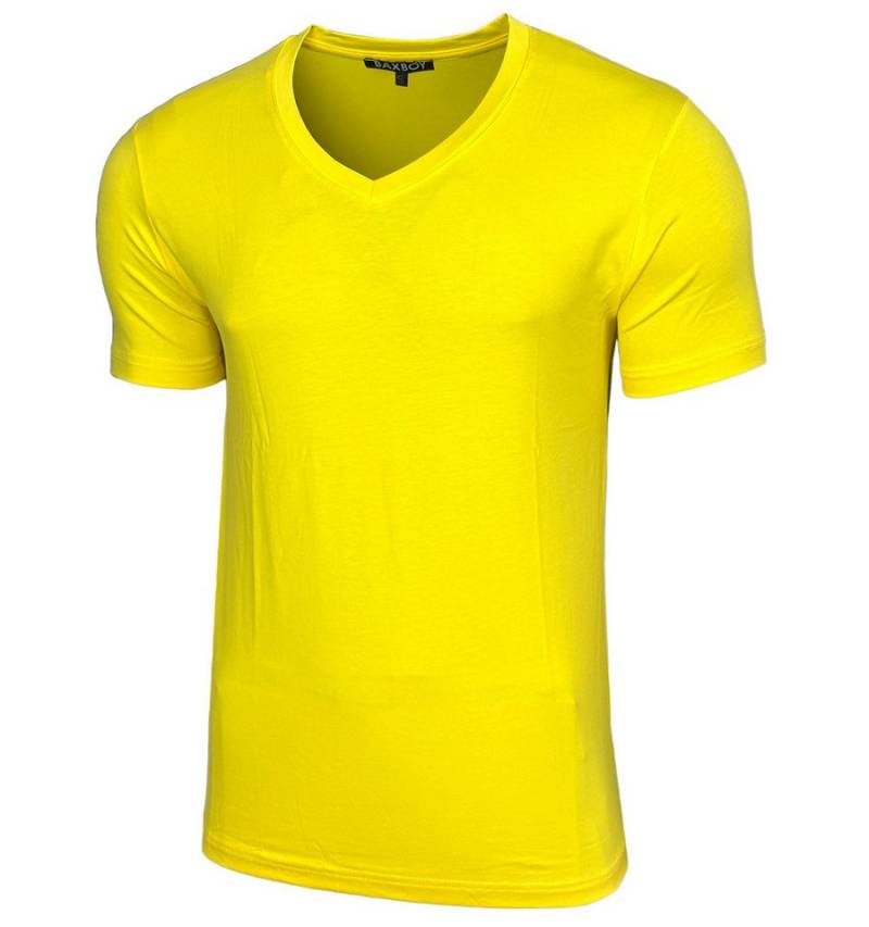 Baxboy T-Shirt Baxboy tiefer V-Ausschnitt Uni Basic Herren Kurzarm T-Shirt V-66 von Baxboy