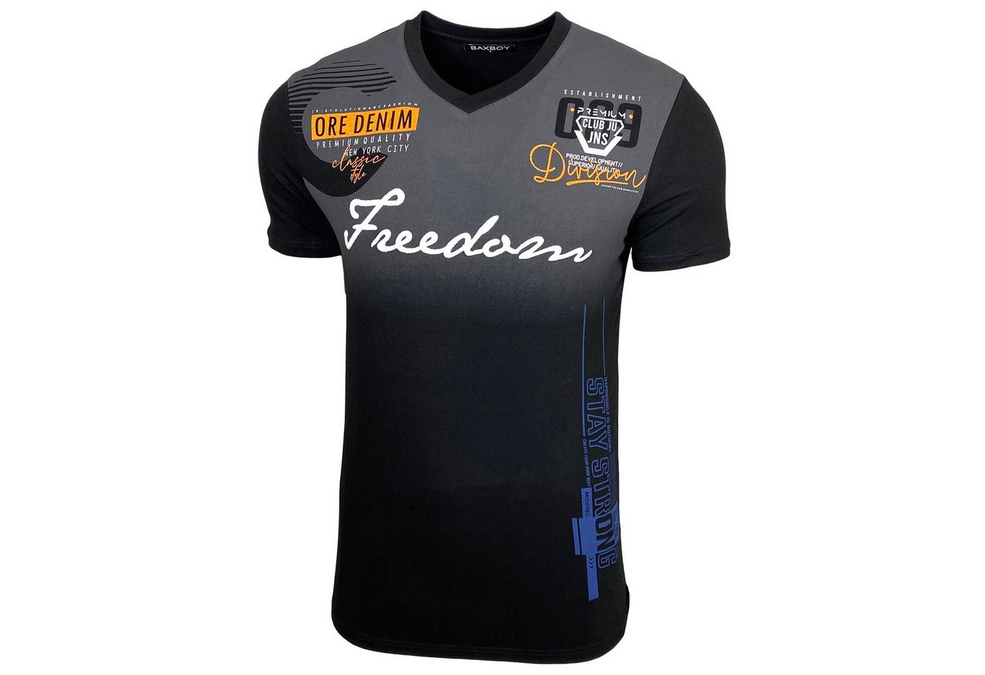 Baxboy T-Shirt T-Shirt »Freedom« mit sportiven Prints & Stickerei von Baxboy