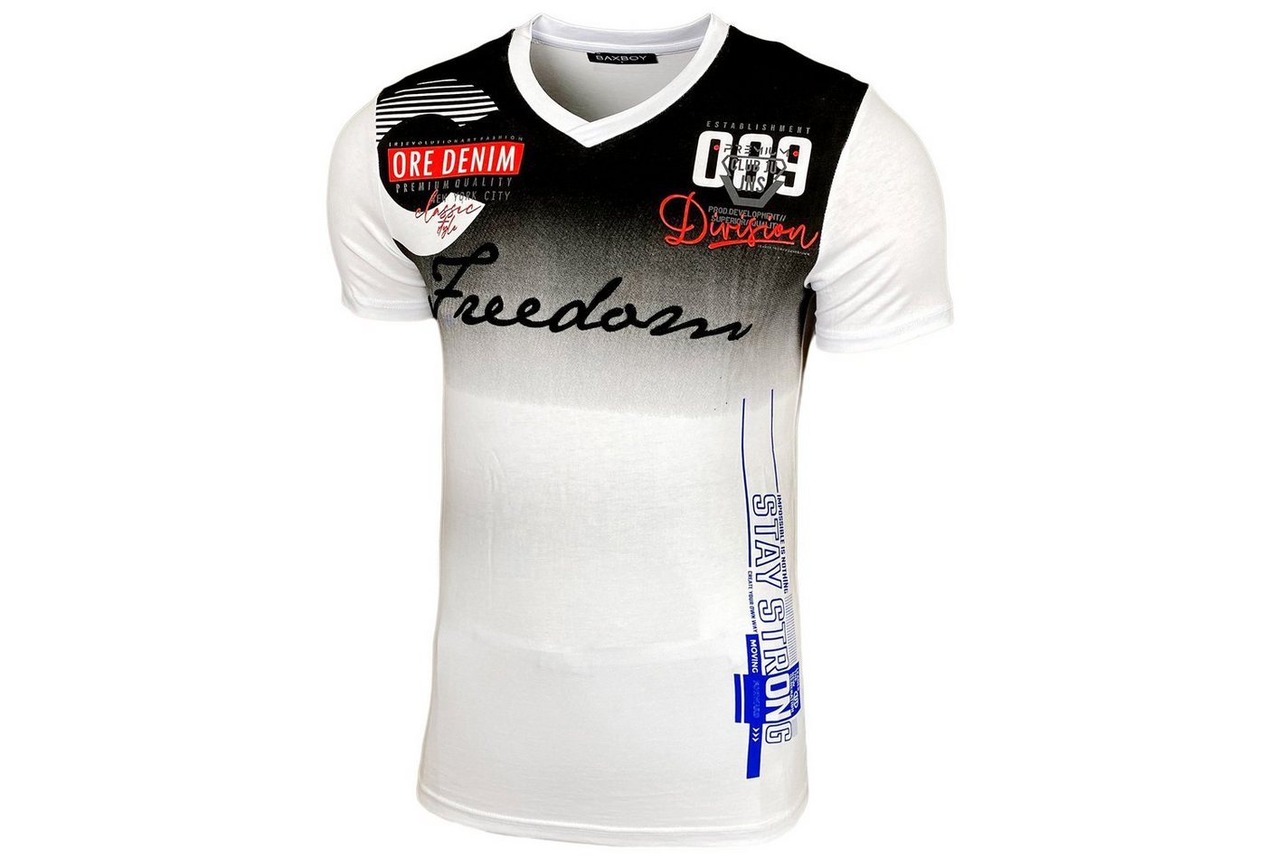 Baxboy T-Shirt T-Shirt »Freedom« mit sportiven Prints & Stickerei von Baxboy