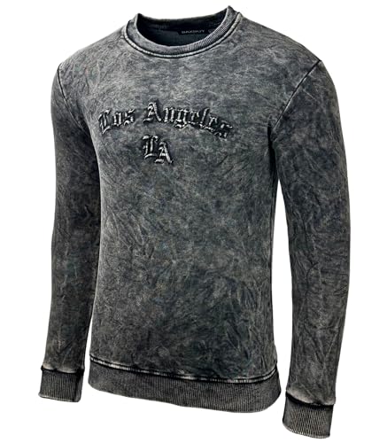 Herren Longsleeve T-Shirt Langarmshirt Langarm Aufdruck Oberteil Sweatshirt 705, Farbe:Anthrazit_1, Größe:L von Baxboy
