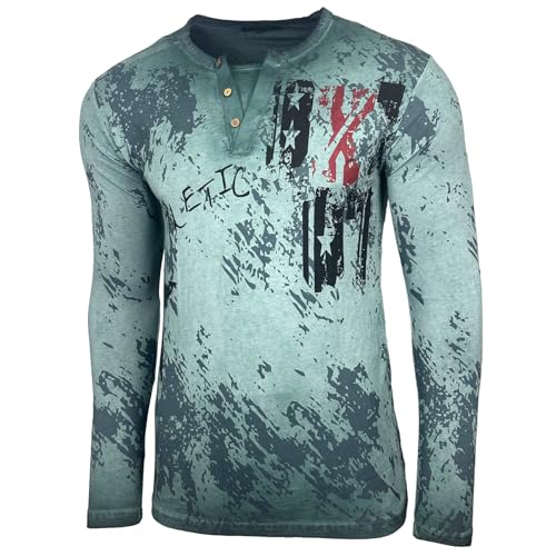 Herren Longsleeve T-Shirt Moderner Männer Langarmshirt Langarm Sweatshirt 702, Farbe:Petrol, Größe:M von Baxboy