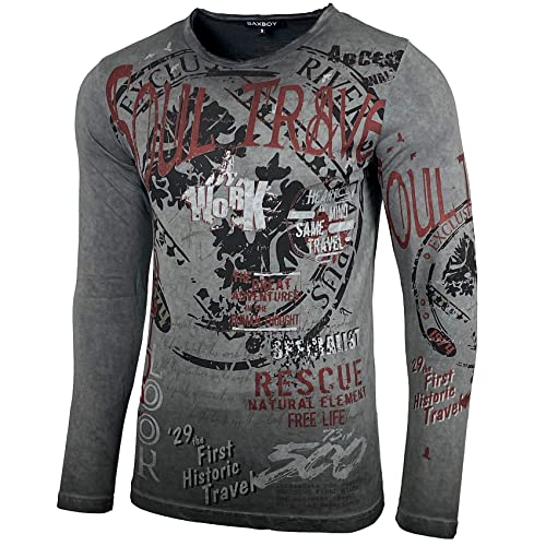 Herren Longsleeve T-Shirt Moderner Männer Langarmshirt Langarm Sweatshirt 704, Farbe:Anthrazit, Größe:2XL Herren Longsleeve T-Shirt Moderner Männer Langarmshirt Langarm Sweatshirt 704, Farbe:Anthrazit, Größe:2XL von Baxboy