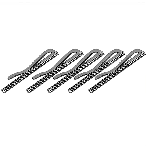 Baxnore 5 Stück Edelstahl-Geldklammer, Metall-Geldklammer, Federgeld-Geldklammer, Bargeld-Geldbörsen-Kreditkartenhalter für Leder-Geldbörsen 75 mm (Black) von Baxnore