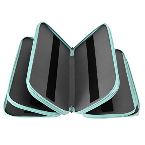 Baxnore Großes Buntstiftetui, großes Fassungsvermögen, 100 Fächer, Pinselhalter-Aufbewahrung, Buntstifte-Halter-Etui, Stiftehalter-Tasche für Büro, Schule, Künstler (Green Rose) von Baxnore