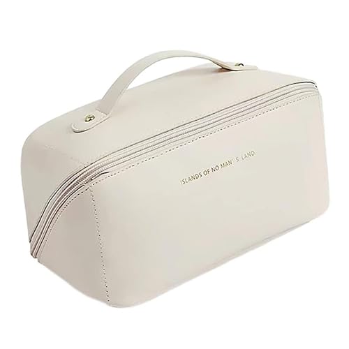 Baxnore Kissen -Make -up -Tasche, Lederorganisator mit Fächern, Wasserreisen Toilentier, tragbarer Speicher für Make -up -Hautpflege -Fitnessstudio -Wesentliche von Baxnore