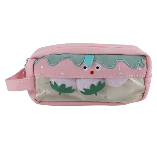 Baxnore Large Bleistiftkoffer, süße Cartoon -Bleistiftbeutel, Zipper -Leinwand -Stiftkoffer, Büro -Schreibwaren -Make -up -Tasche, Stifthalter für das Haus der Heimschule (Rosenate) von Baxnore