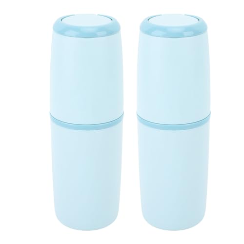 Baxnore Reisezahnbürstenetui mit Zahnpastahalter, tragbarer Aufbewahrungsbehälter für Erwachsene, Zahnbürsten-Organizer aus Kunststoff für Geschäftsreisen und Camping (Hellblau) von Baxnore