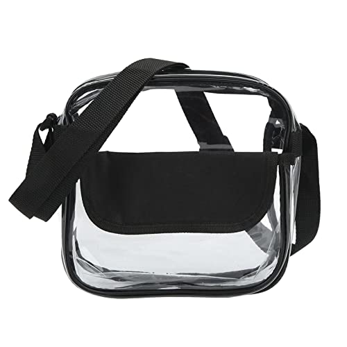 Transparentes PVC -Messenger -Beutel, klarer wasserdichter Umhängetasche mit sicherem Reißverschlussgurt für Stadionsicherheitscheck Strandreisen von Baxnore