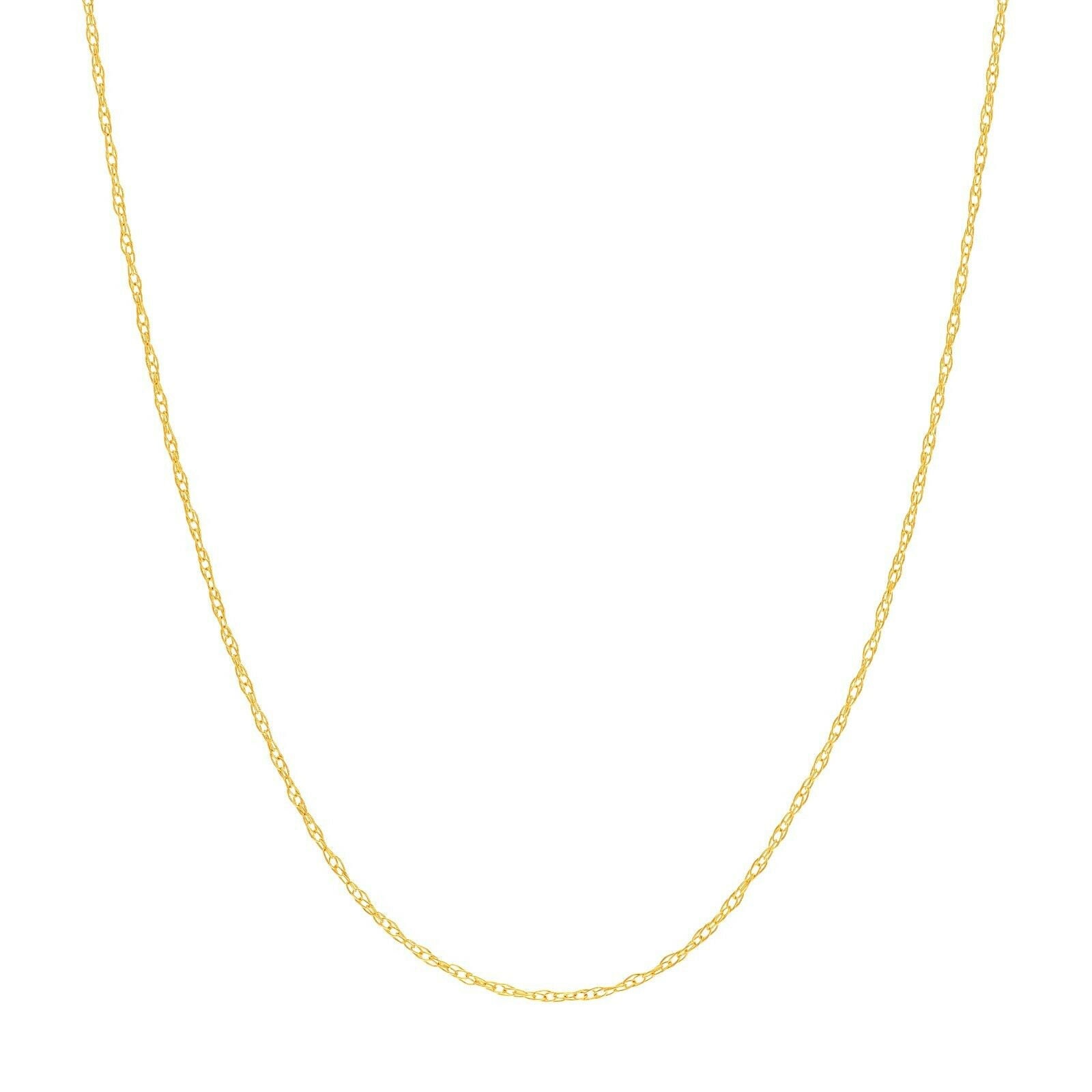 0, 6mm Anhänger Seil Kette Mit Federring Echt 14K Gelbgold 18" von BayamJewelry