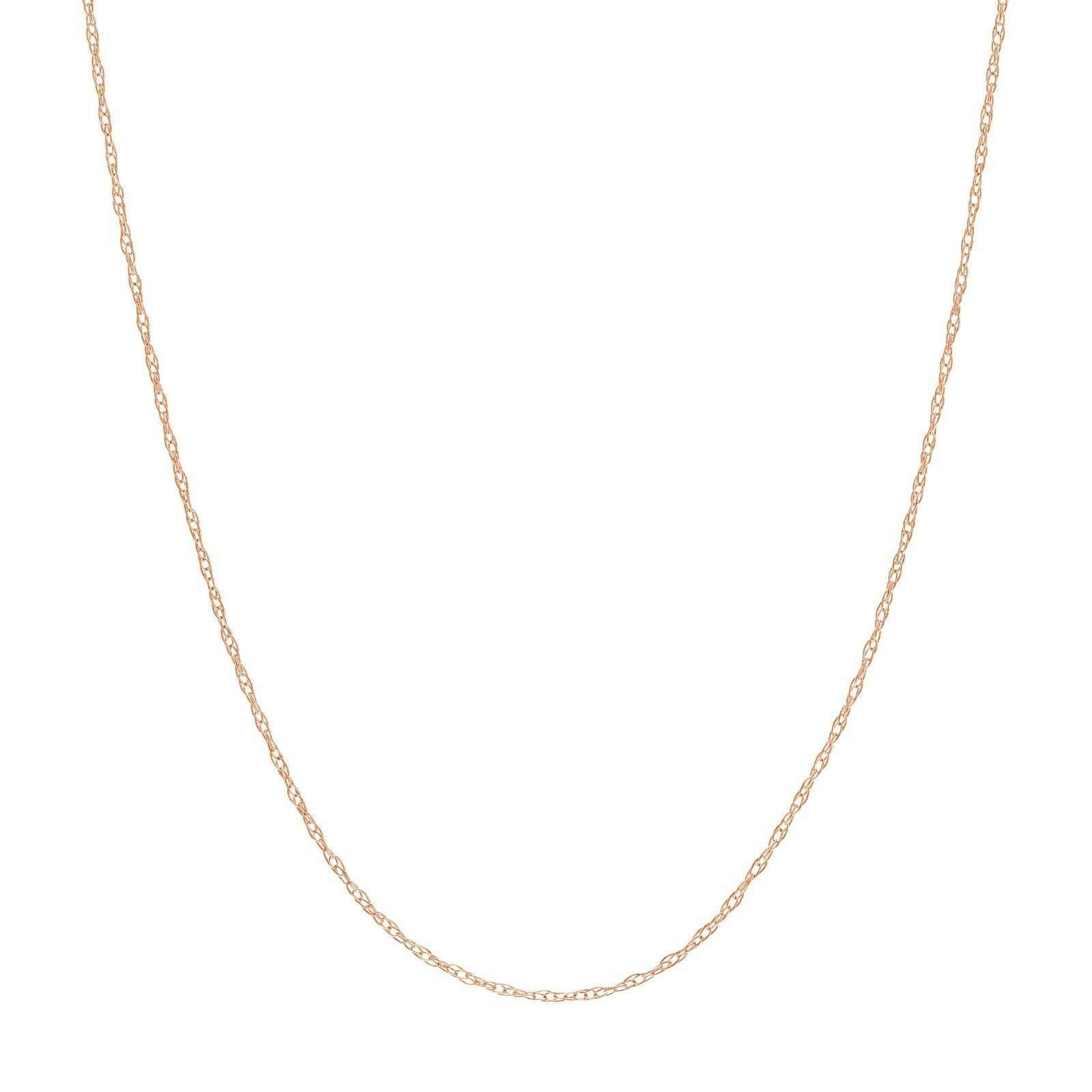 0, 6mm Anhänger Seil Kette Mit Federring Echt 14K Roségold 18" von BayamJewelry