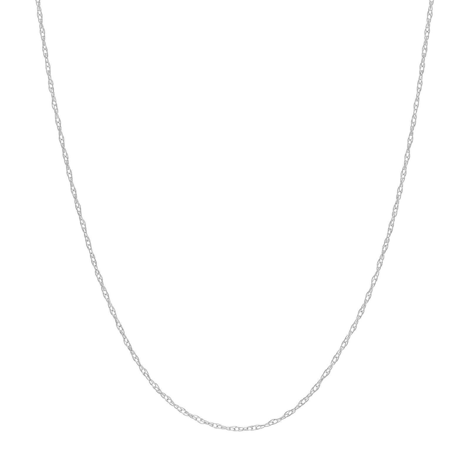 0, 6mm Anhänger Seil Kette Mit Federring Echt 14K Weiß Gold 18" von BayamJewelry