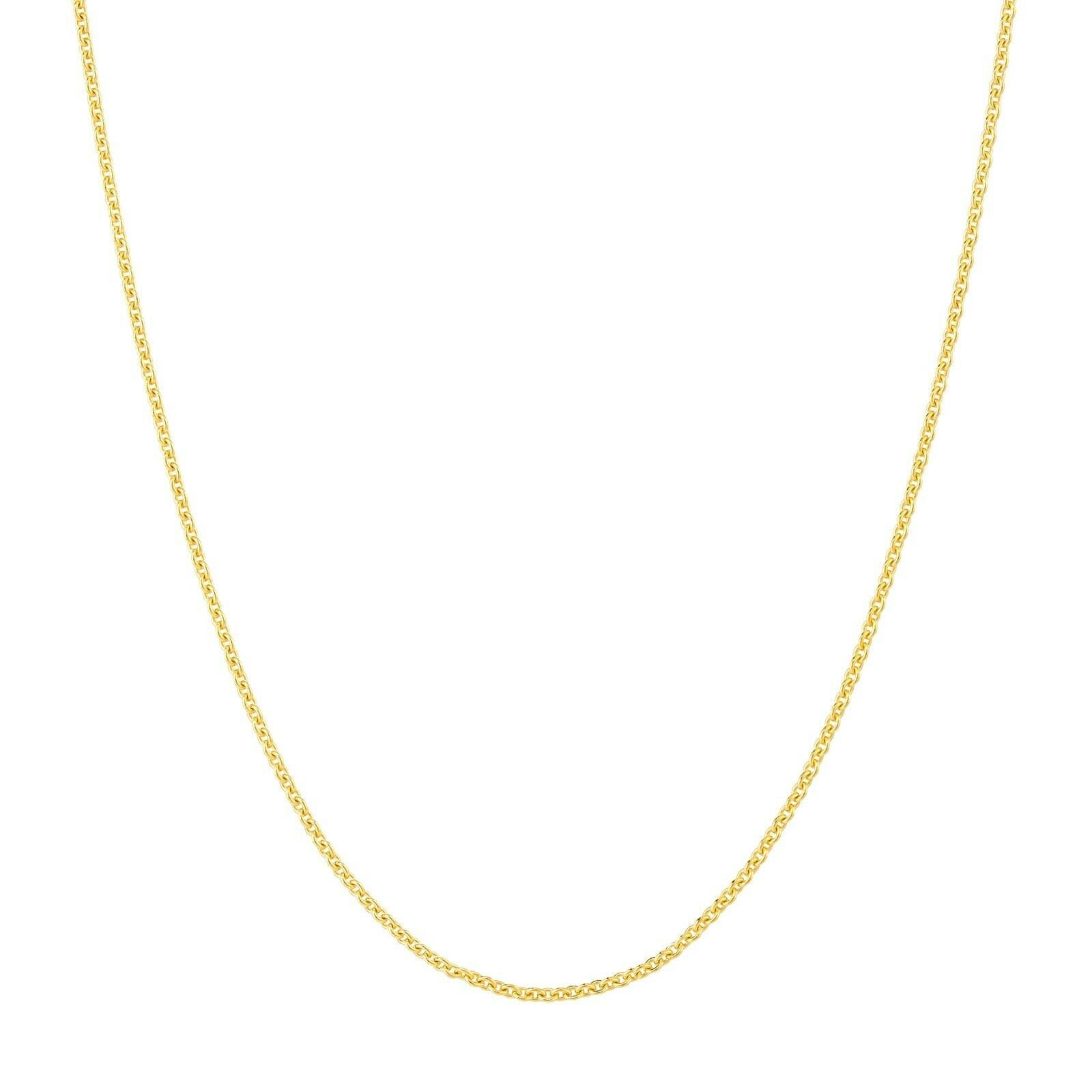 0, 90mm Massive Verstellbare Kabelkette Halskette Echt 14K Gelbgold Bis 18" von BayamJewelry