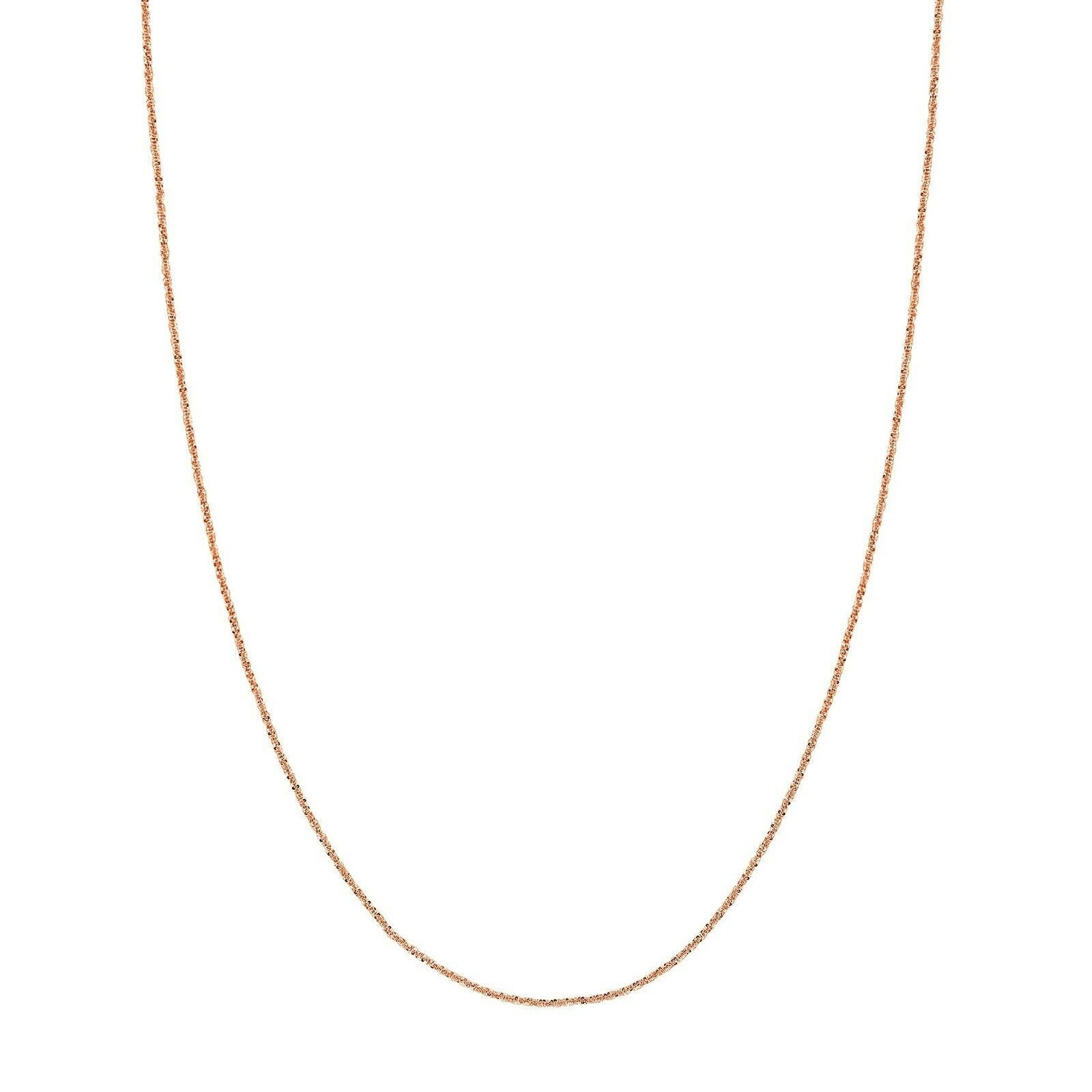 1, 15 Mm Solide Verstellbare Funkeln Kette Halskette Real 14K Rose Gold Bis Zu 22" von BayamJewelry