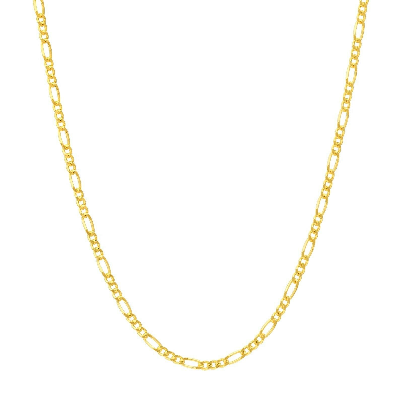 1, 28 Mm Konkav Figaro Kette Halskette Real 14K Gelbgold von BayamJewelry