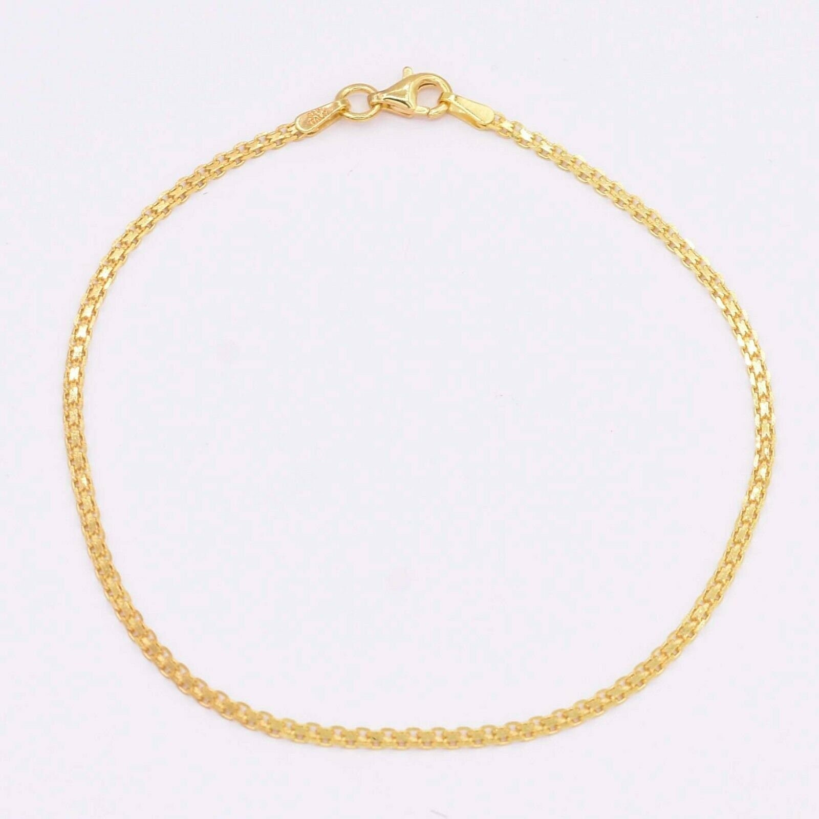 1, 8mm Bismark Bizmark Kette Halskette 14K Gelbgold Verschluss Silber 925 Italien von BayamJewelry