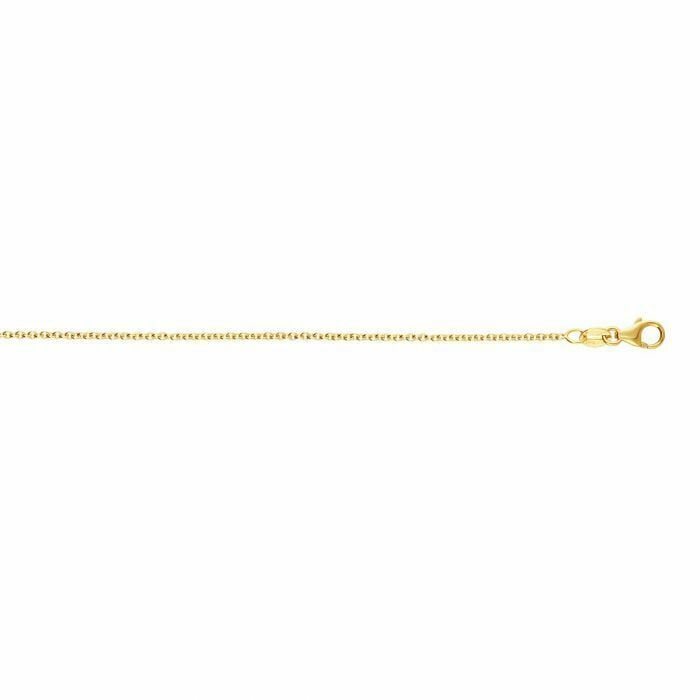 1, 9 Mm Runde Kabelkette Halskette Real 14K Gelbgold von BayamJewelry