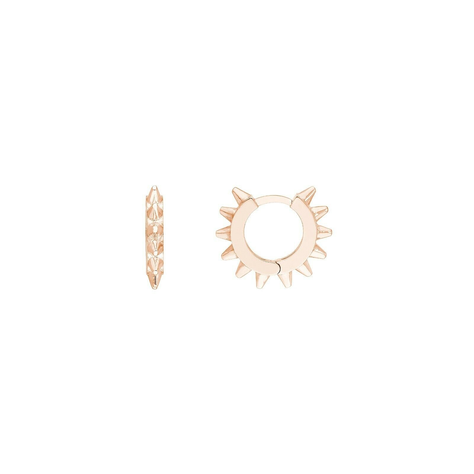 10mm Huggie Spike Design Ohrringe Echt 14K Roségold 2, 15 Gramm von BayamJewelry