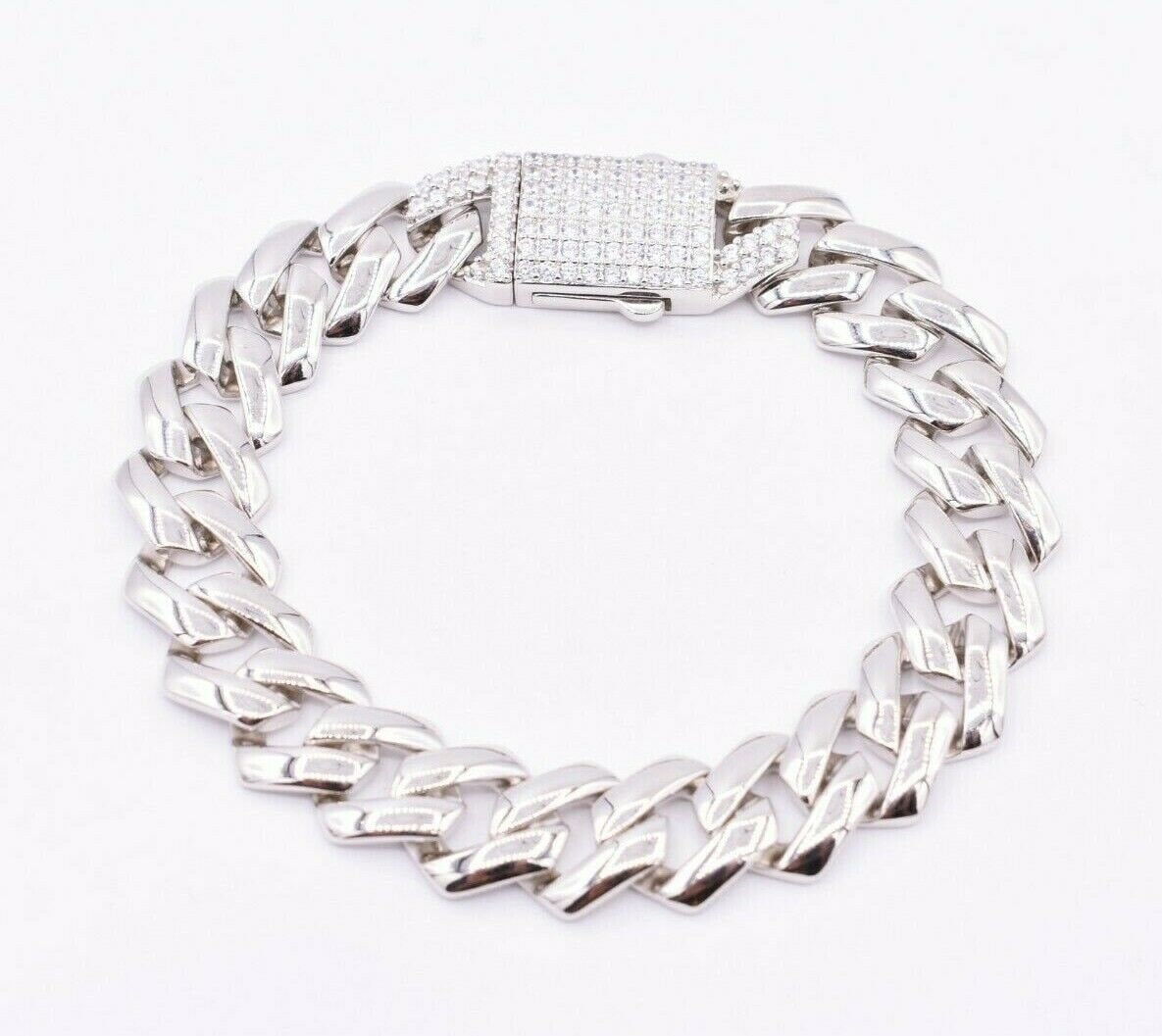 14mm Rand Miami Cuban Kette Cz Box Armband Echt Massives Sterling Silber 925 Größen von BayamJewelry