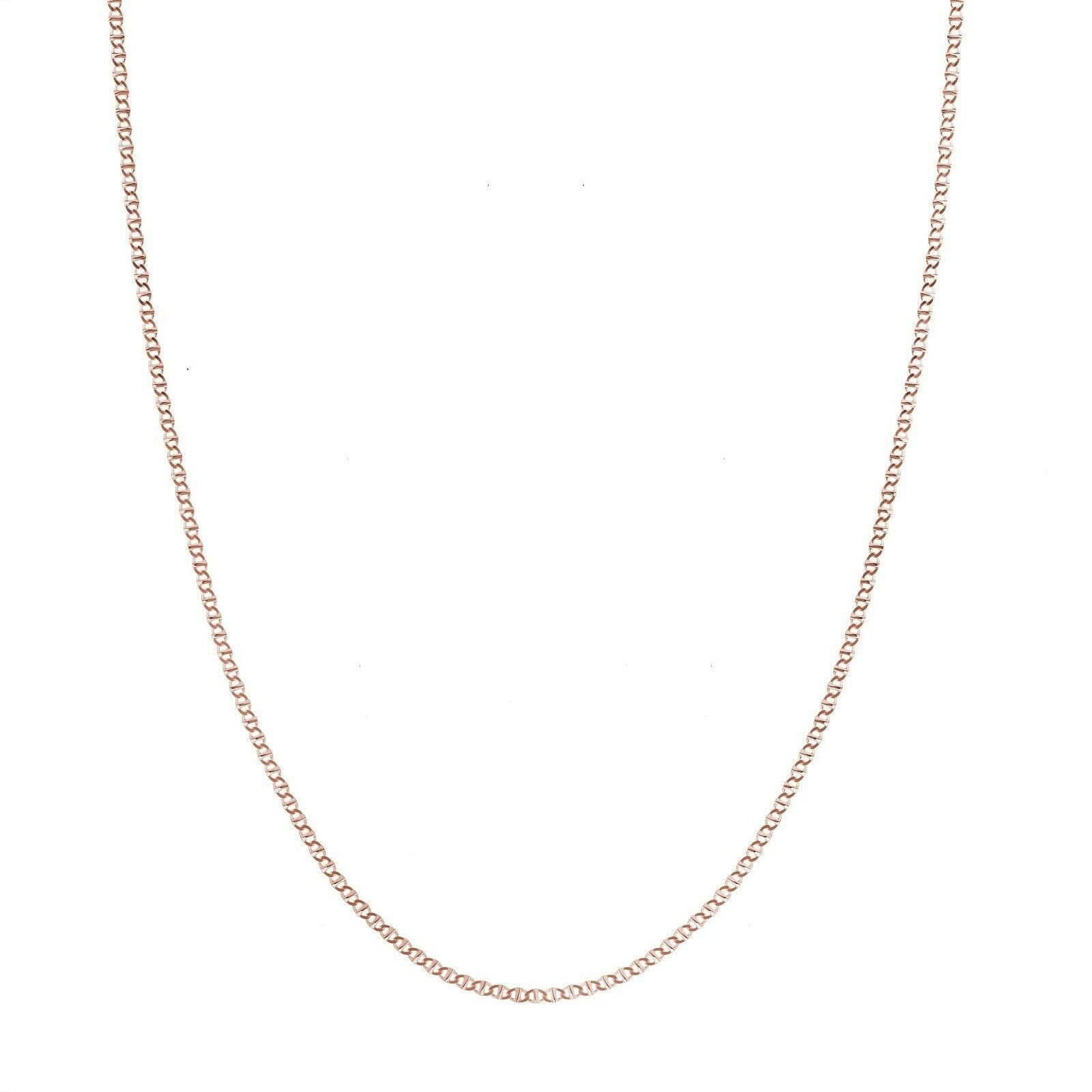 2, 2mm Flache Mariner Verstellbare Kette Halskette Echt 14K Roségold von BayamJewelry