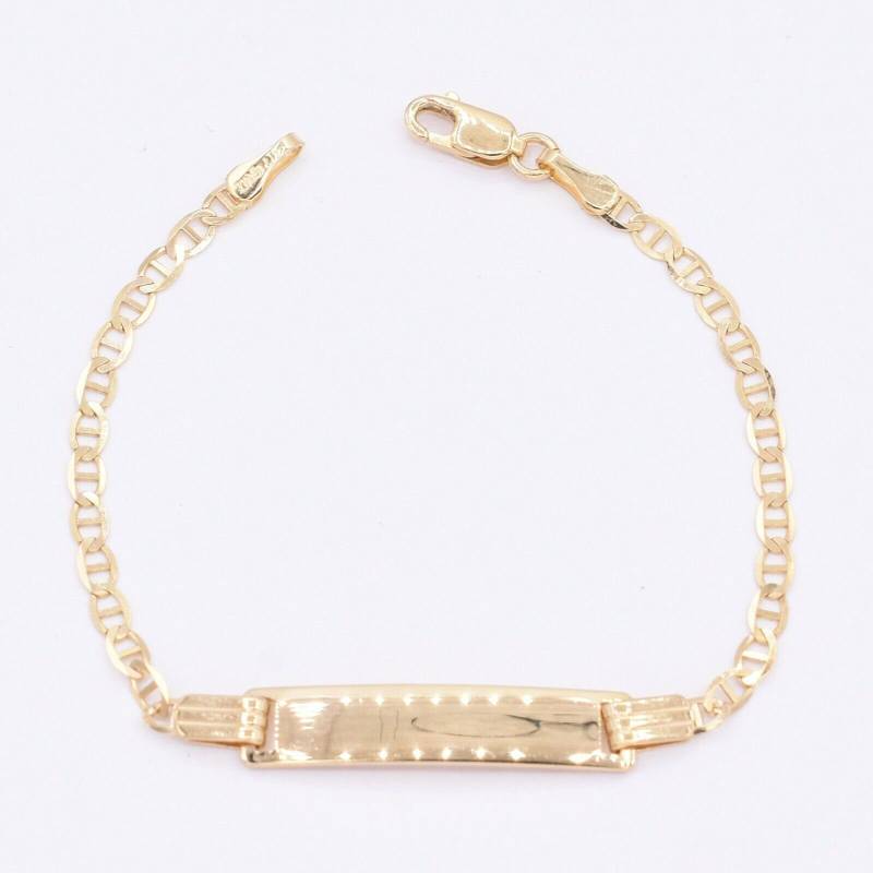 2, 5mm Mariner Kette Id Baby Kinder Armband Echt 10K Alles Gelbgold 5, 5" von BayamJewelry