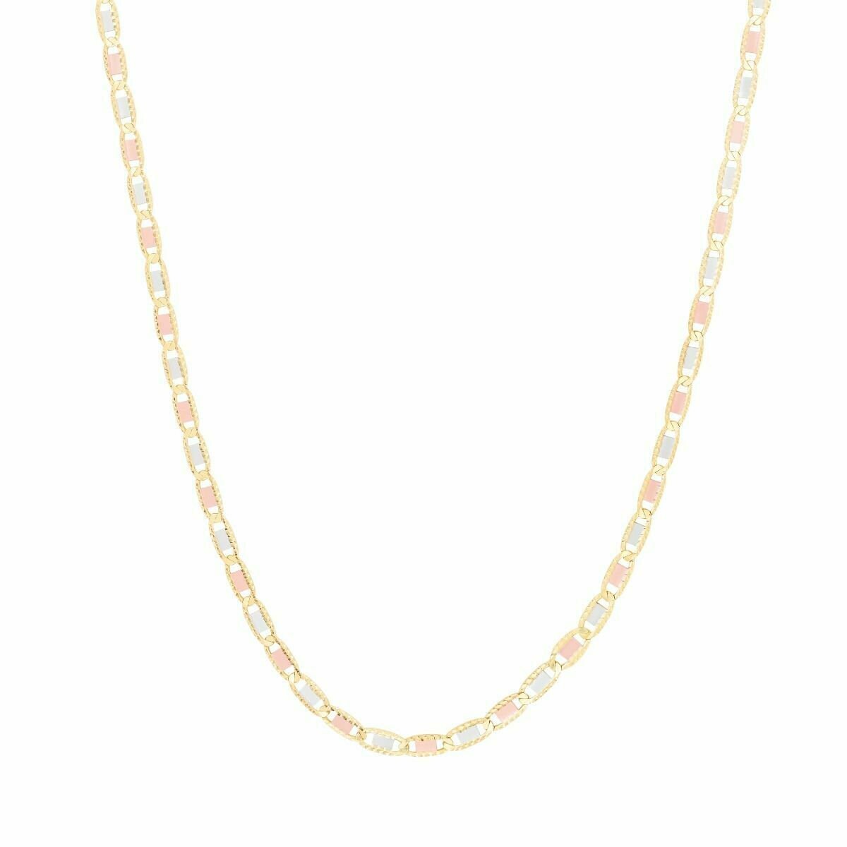 2, 6mm Tri-Color Strukturierte Valentino Mariner Halskette Echt 14K Gold von BayamJewelry