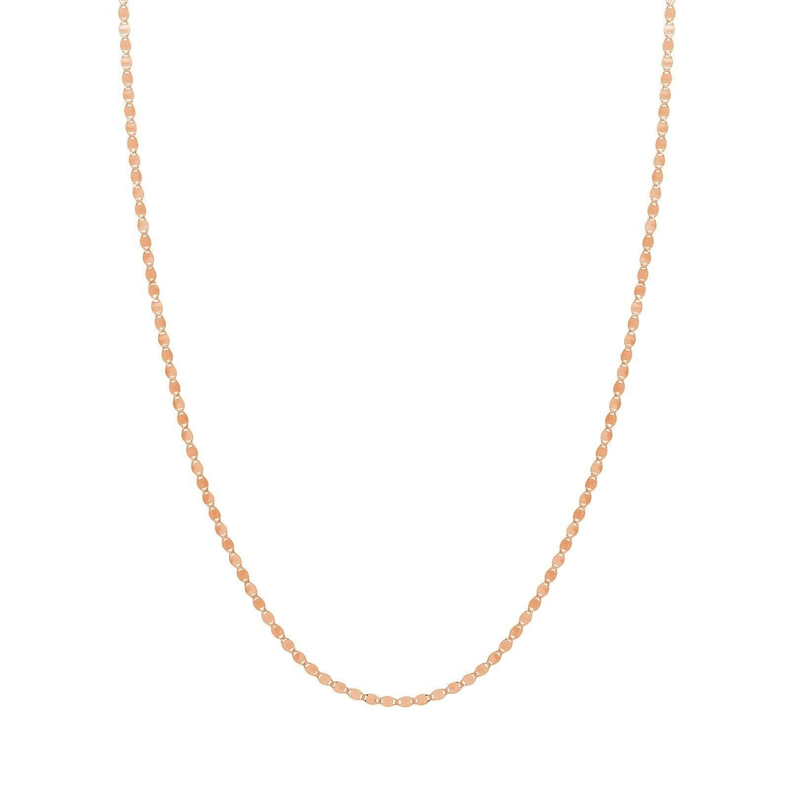 2, 7 Mm Poliert Oval Spiegel Kette Halskette Real 14K Rose Gold von BayamJewelry