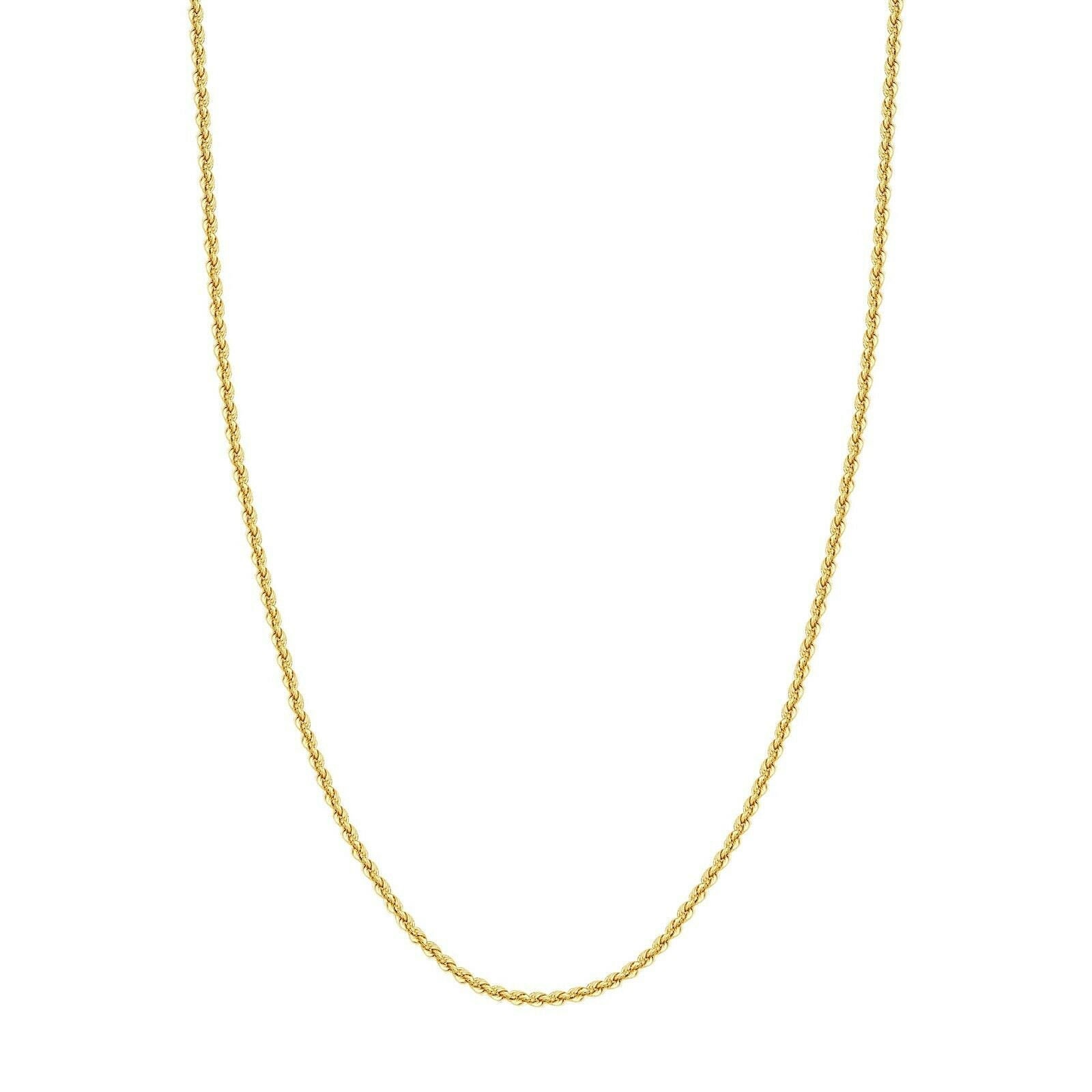 2, 90mm Gedrehte Seil Kette Halskette Echt 14K Gelbgold Hohl von BayamJewelry