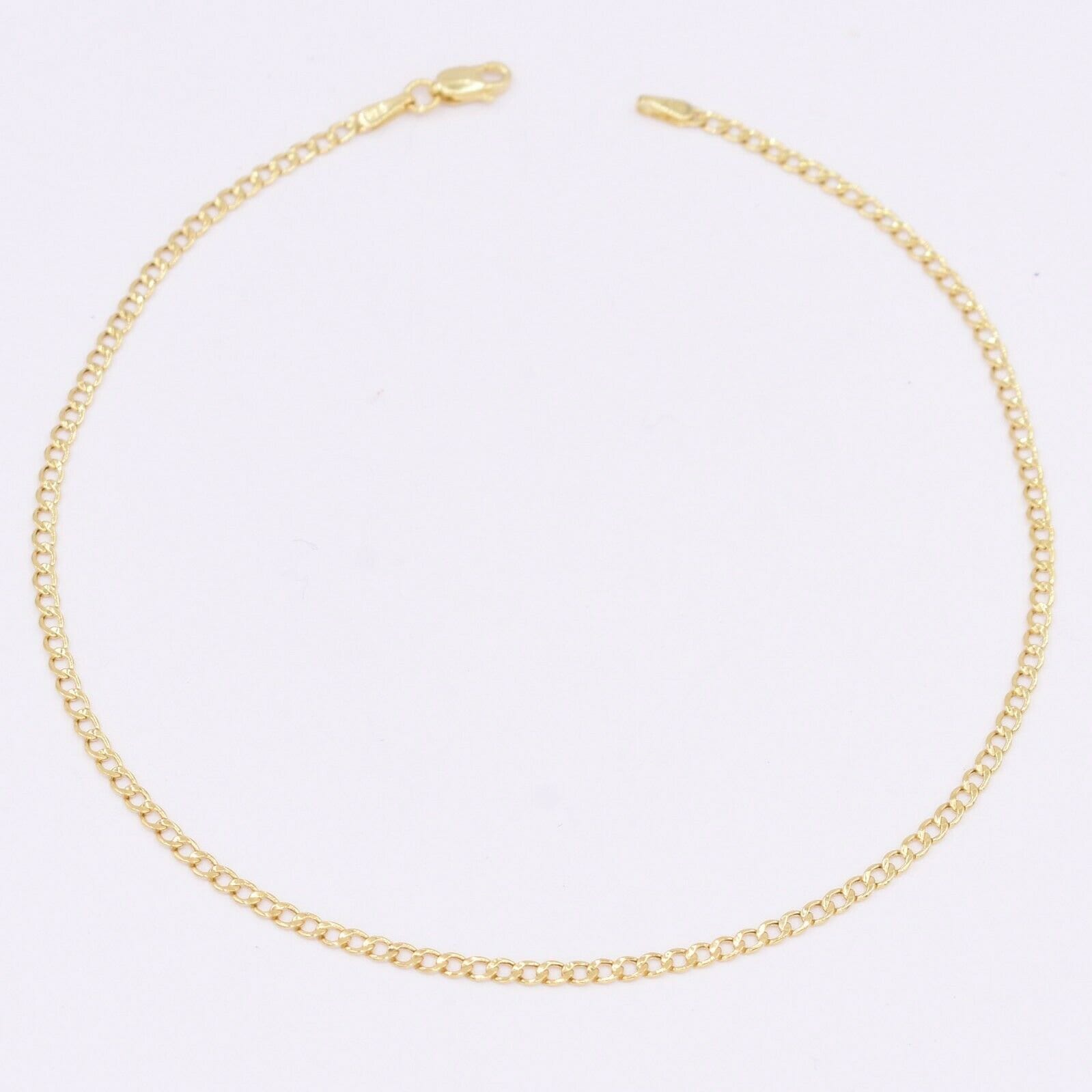 2.2mm Miami Curb Cuban Kette Armband Echt 10K Gelb Gold 7" von BayamJewelry