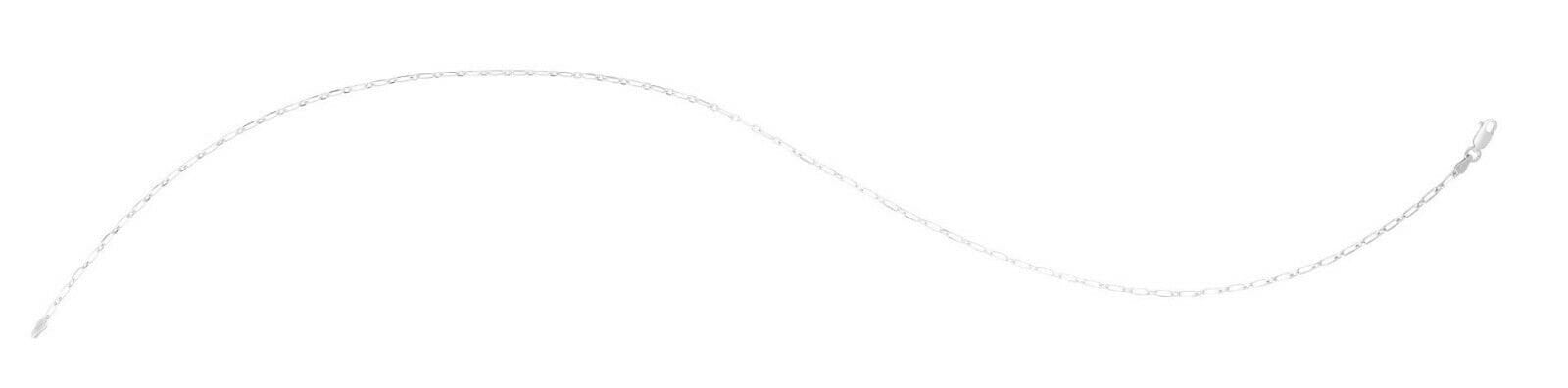 2.5mm Zierliche Büroklammer Diamantschliff Kette Echt Sterling Silber 925 von BayamJewelry