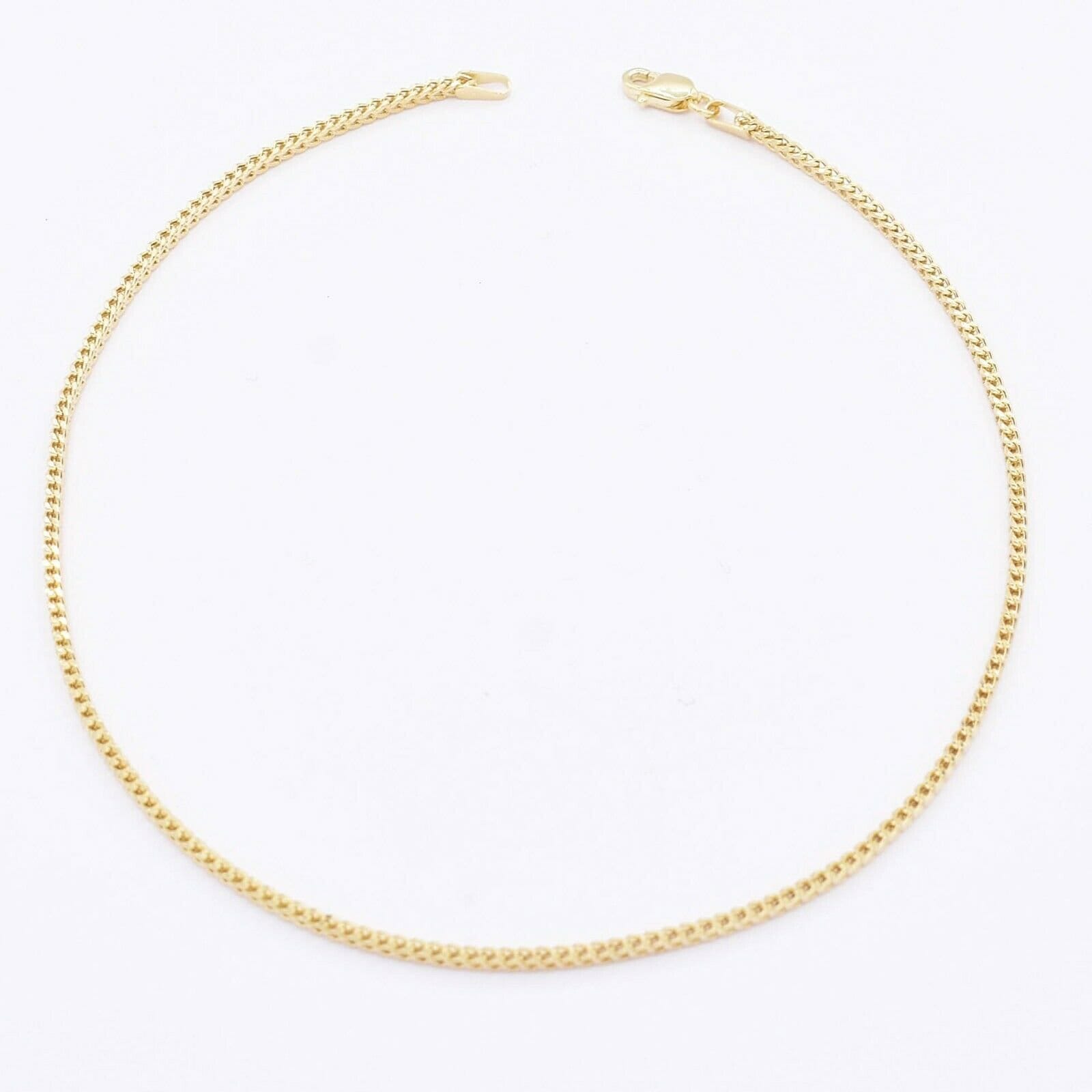 2mm Quadrat Franco Link-Fußkettchen Echte 10K Gelbgold Tolles Geschenk 10 "" von BayamJewelry