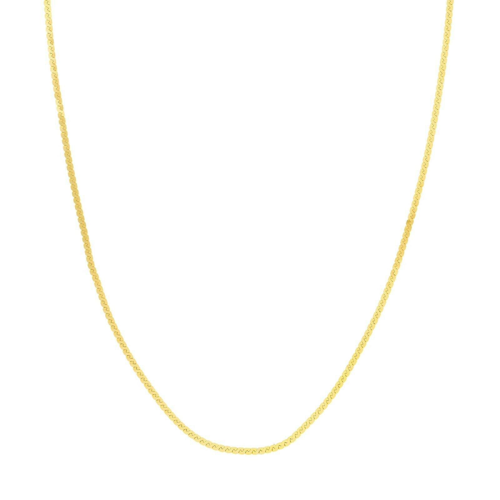 2mm Serpentin Inspiriert Kette Halskette Solid Echt 14K Gelb Gold von BayamJewelry