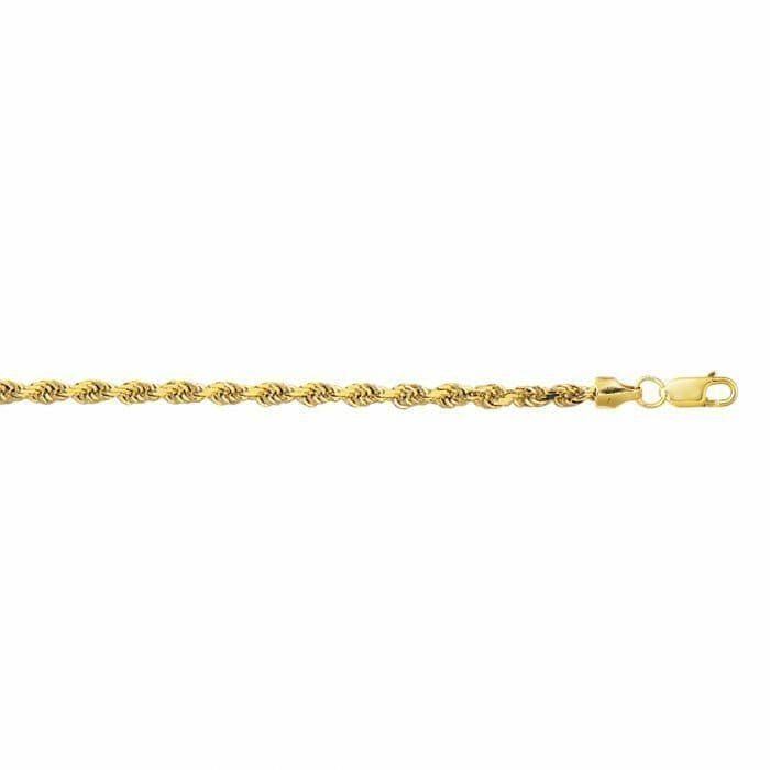 3, 2 Mm Lite Seil Kette Halskette Real 14K Gelbgold von BayamJewelry