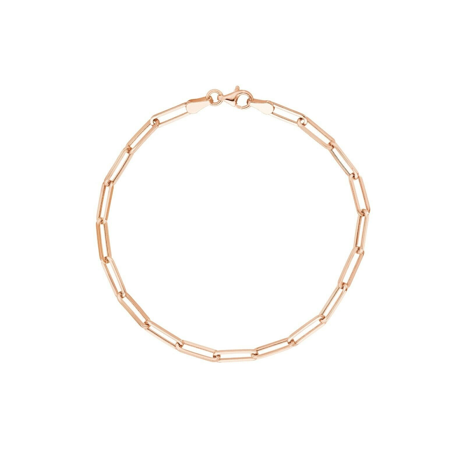 3, 8mm Papierclip Kette Armband Echt 14K Roségold von BayamJewelry