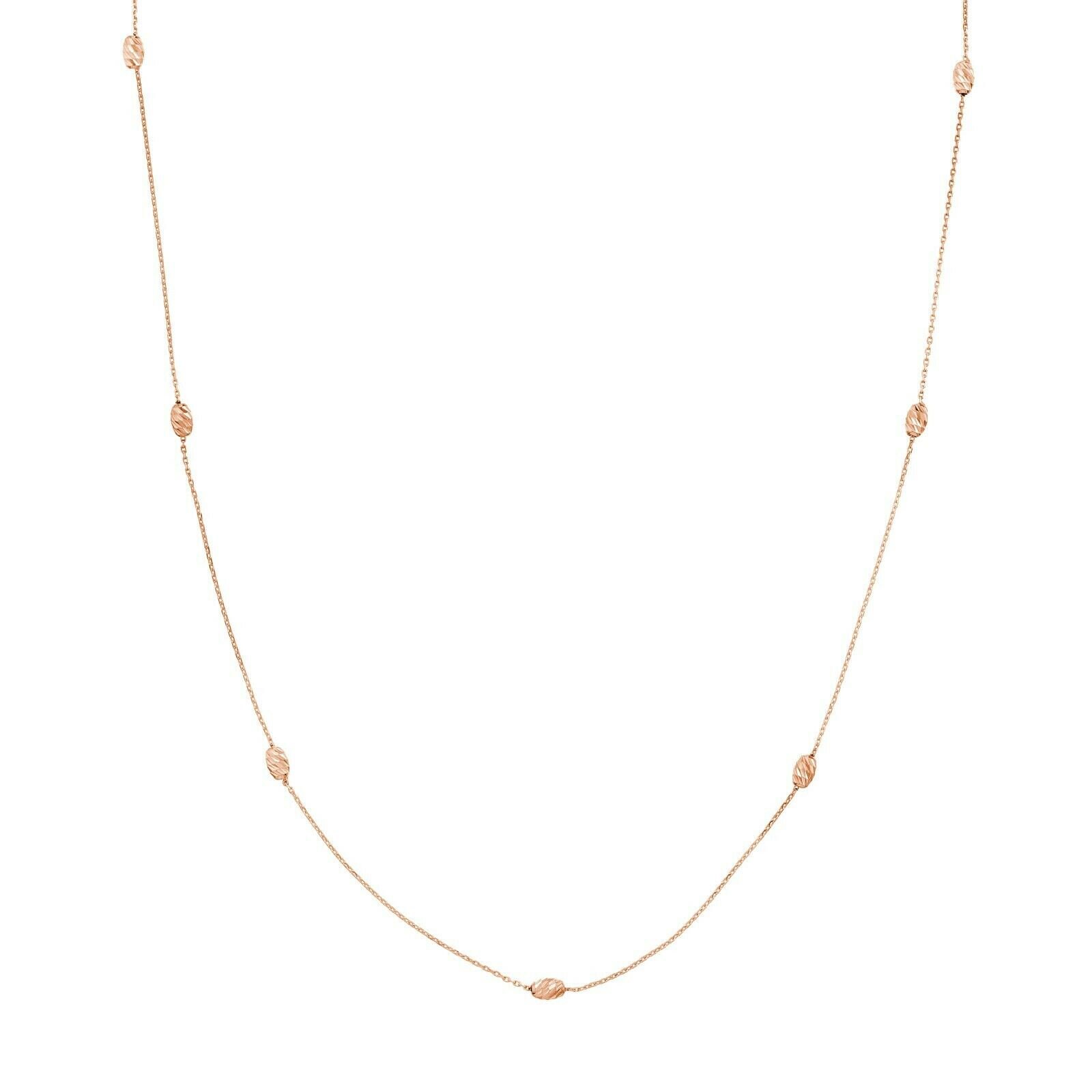 3mm Mondschliff Perle Verstellbare Halskette Echt 14K Rose Gold 18" von BayamJewelry