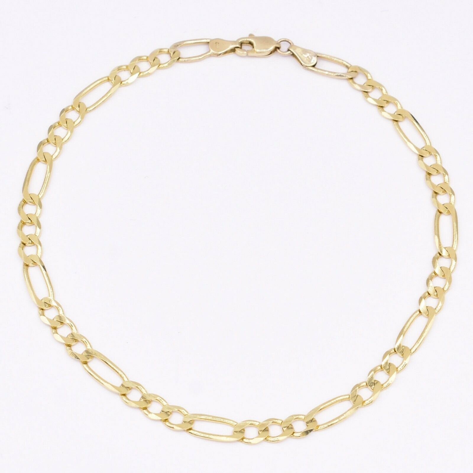 4.7mm Royal Figaro Link Fußkettchen Fußkette Echt 10K Gelb Gold 10" von BayamJewelry