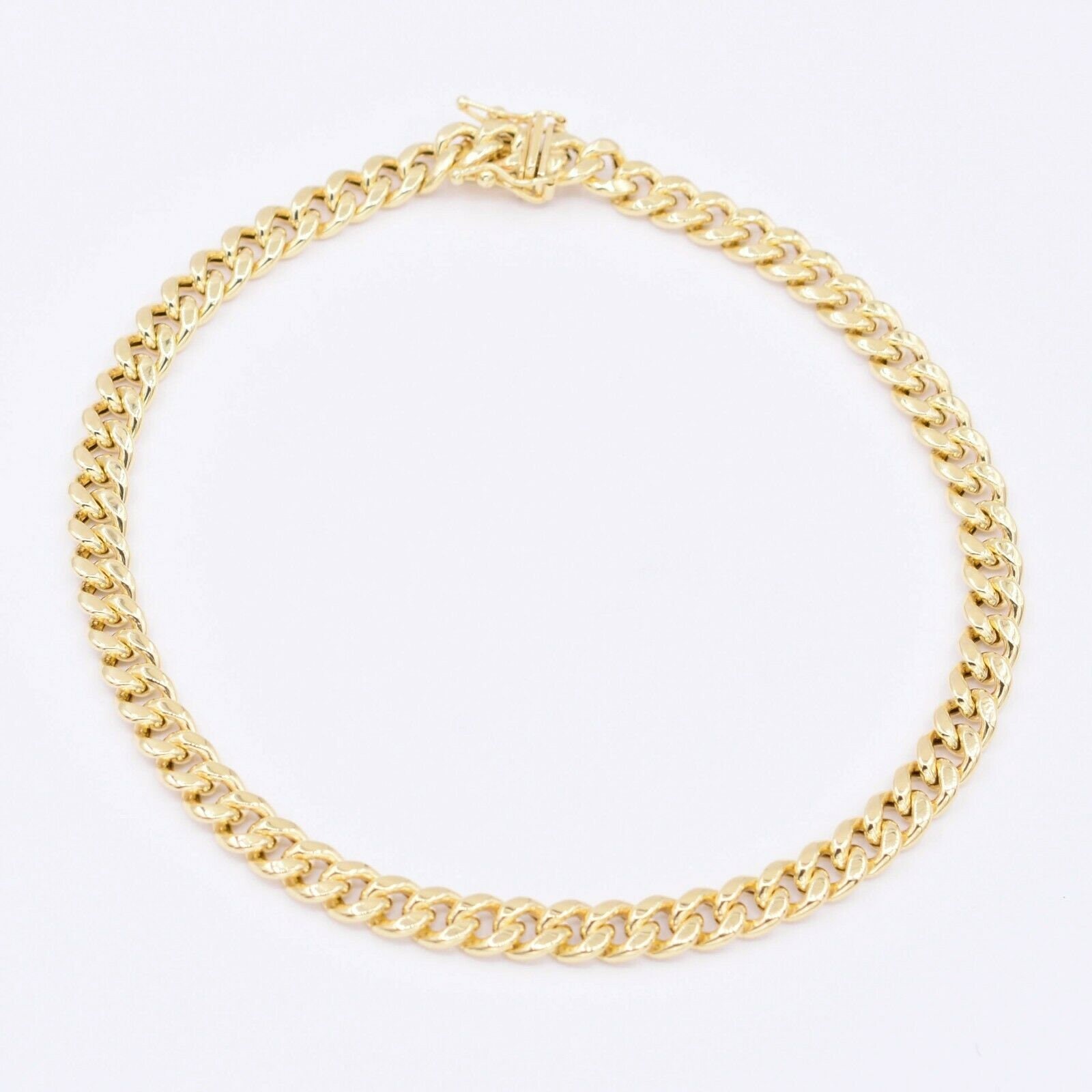 5, 8mm Miami Cuban Curb Fußkettchen Mit Box Schloss Echt 10K Gelbgold 10" von BayamJewelry