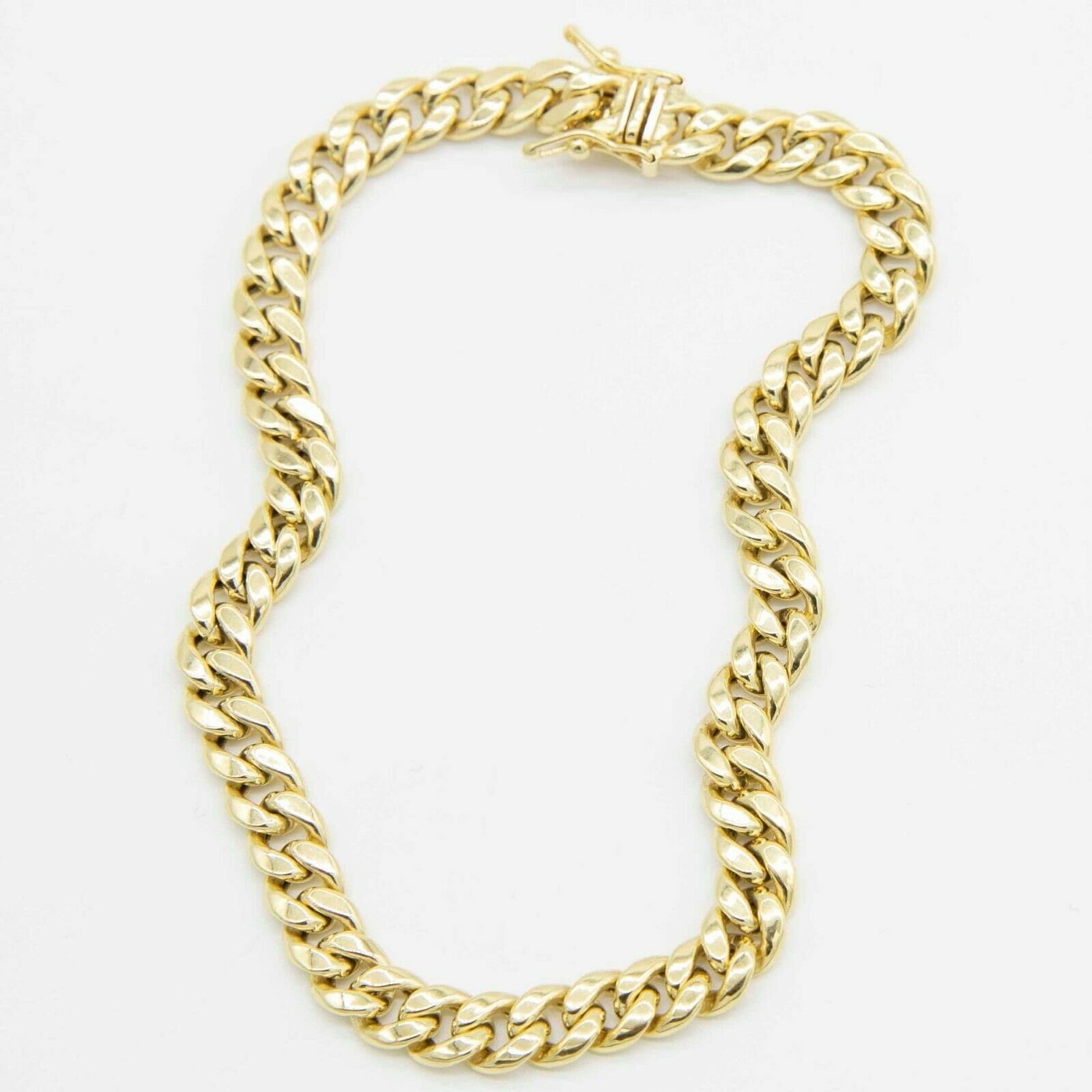 6mm Plain Shiny Miami Cuban Royal Link Armband Echt 10K Gelbgold Alle Größen von BayamJewelry