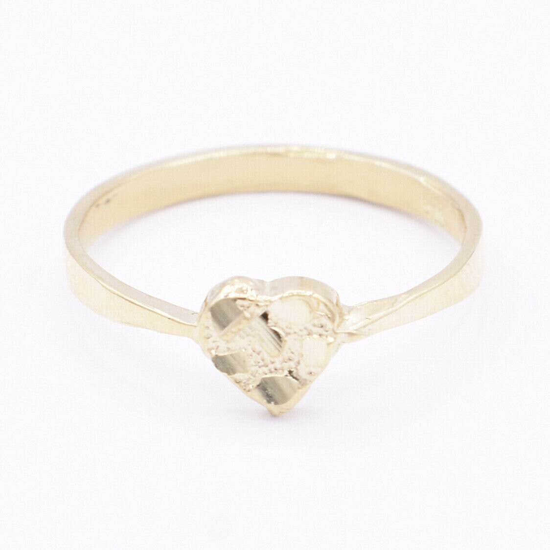 Damen Mini Diamant Geschnitten Herz Nugget Ring Real Solid 10K Gelbgold von BayamJewelry