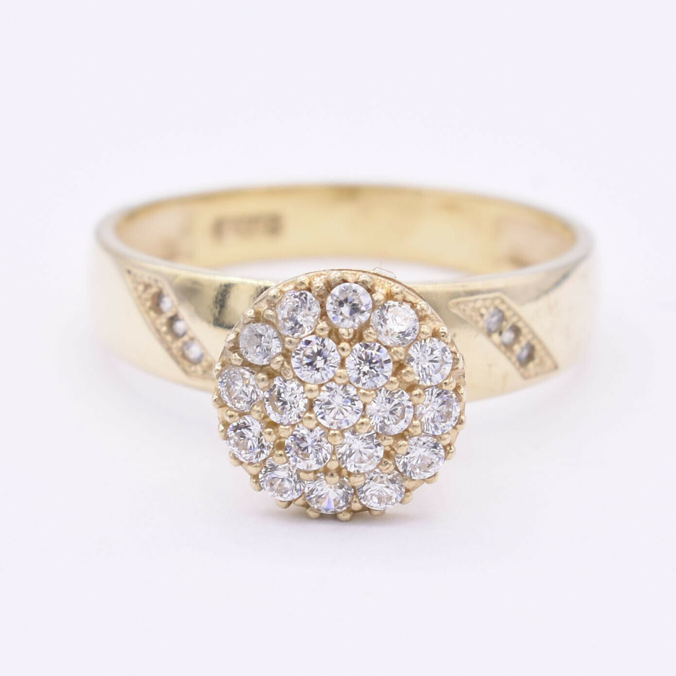 Damen Volle Runde Cz Verlobungsring Real Solid 10K Gelbgold von BayamJewelry