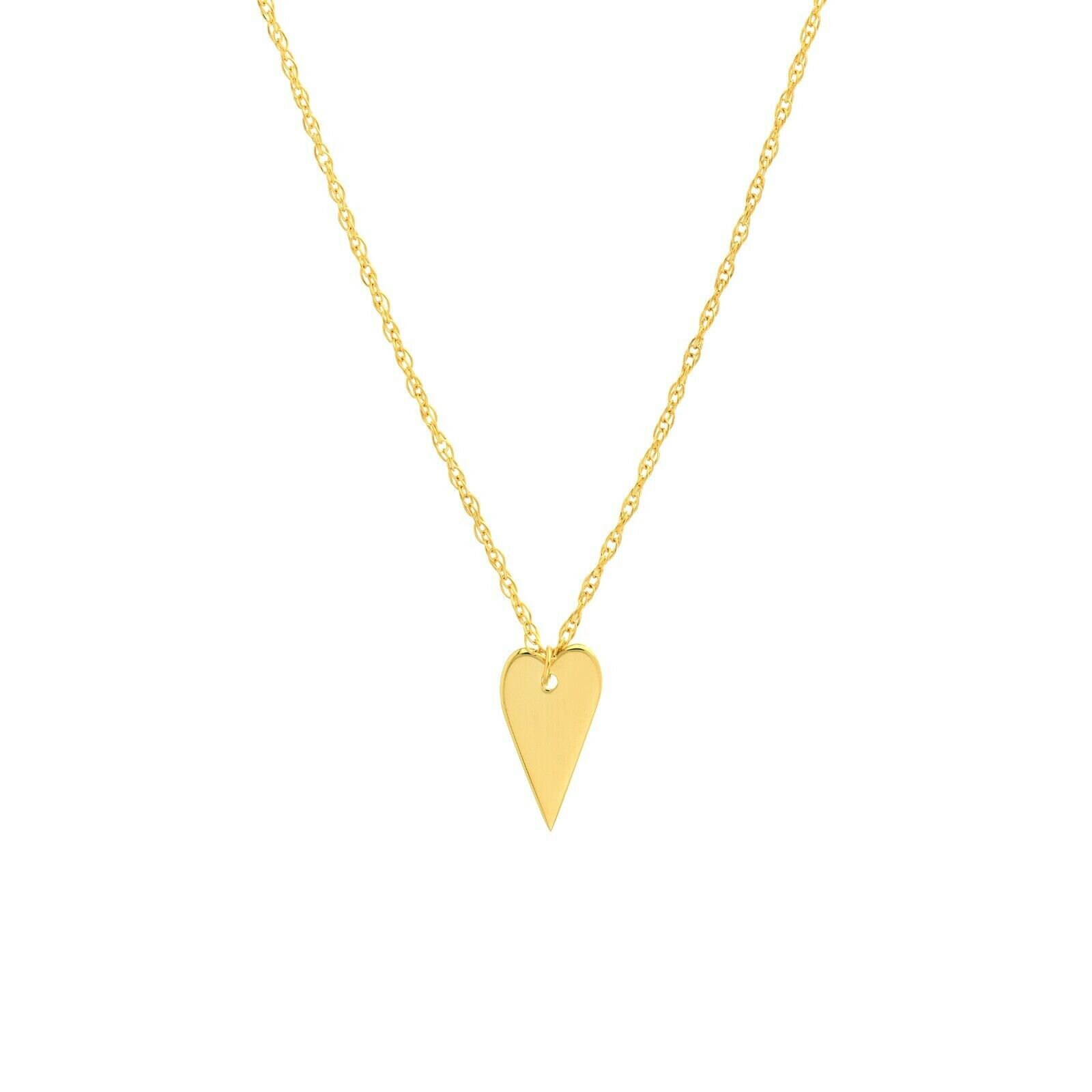 Gravierbare Herz Verstellbare Kette Halskette Echt 14K Gelbgold Bis 18" von BayamJewelry