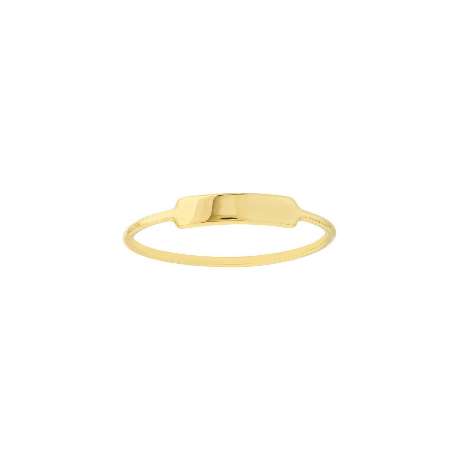 Kleiner Id Engravable Ring Echtes Massives 14K Gelbgold von BayamJewelry