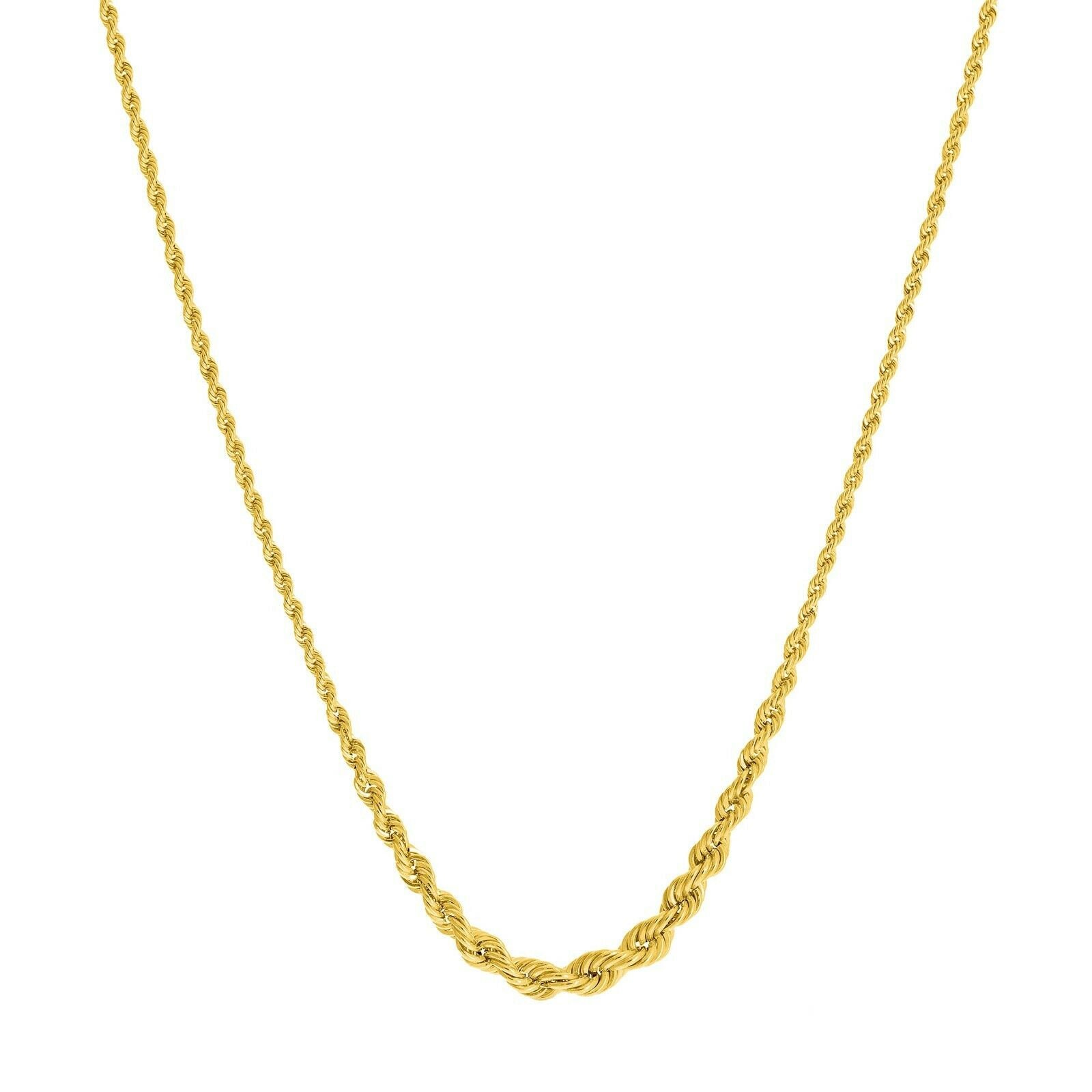 Leichte Seil Kette Halskette Echt 14K Gelbgold 45 cm von BayamJewelry