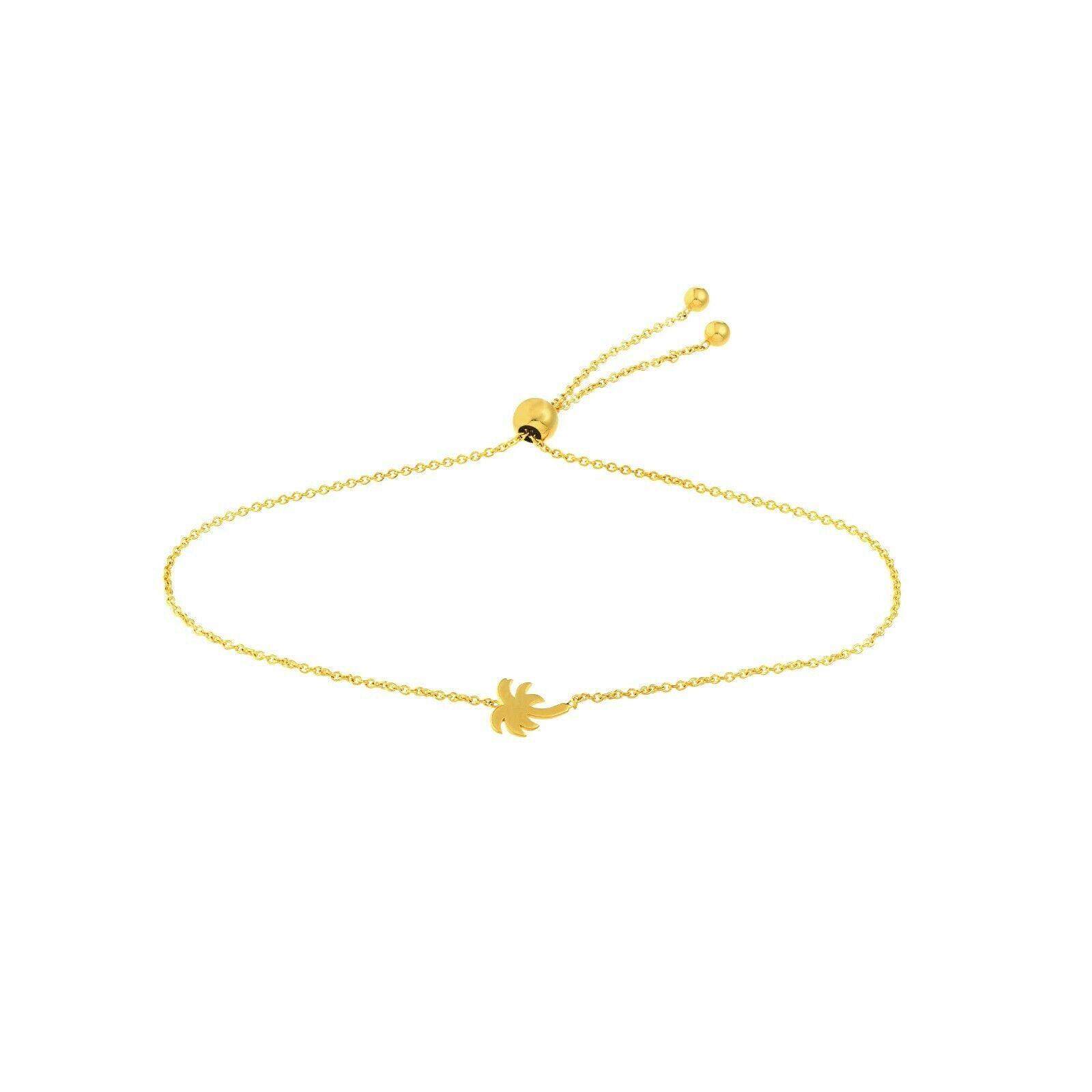 Palmen Armband Echt 14K Gelbgold Bis 19, 5" von BayamJewelry