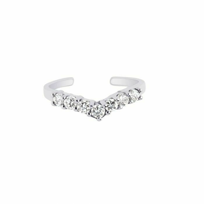 Silber Cz Chevron Toe Ring Echt Sterling 925 von BayamJewelry