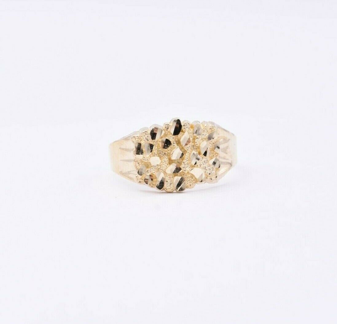 Unisex Nugget Oval Ring Echt Massiv 10K Gelbgold Alle Größen von BayamJewelry